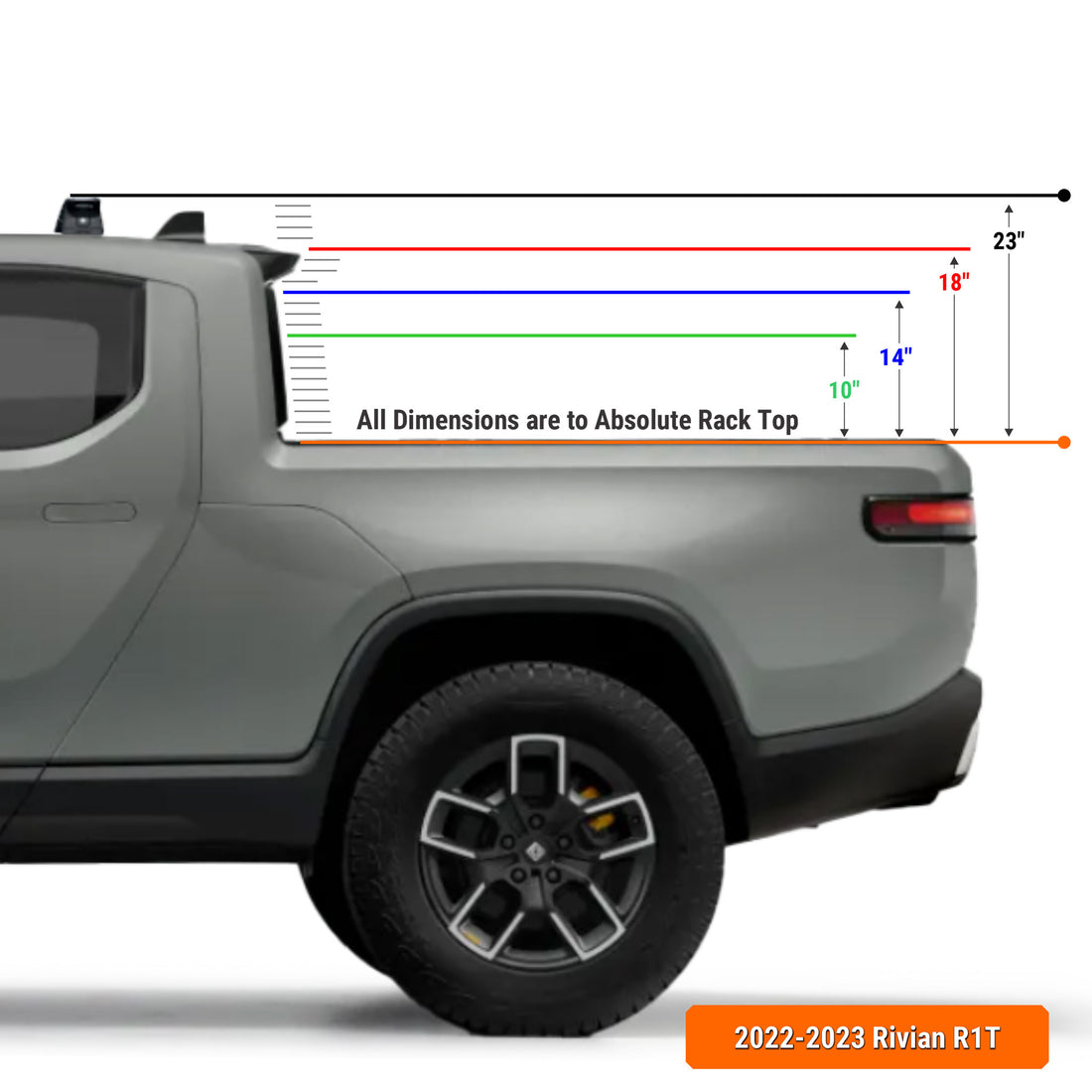 Rivian R1T Bed Rack Height Chart