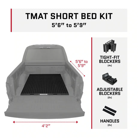 Tmat Truck Bed Organizer Slide Out Mat | Universal Fit for Short Beds 5'6" to 5'9"