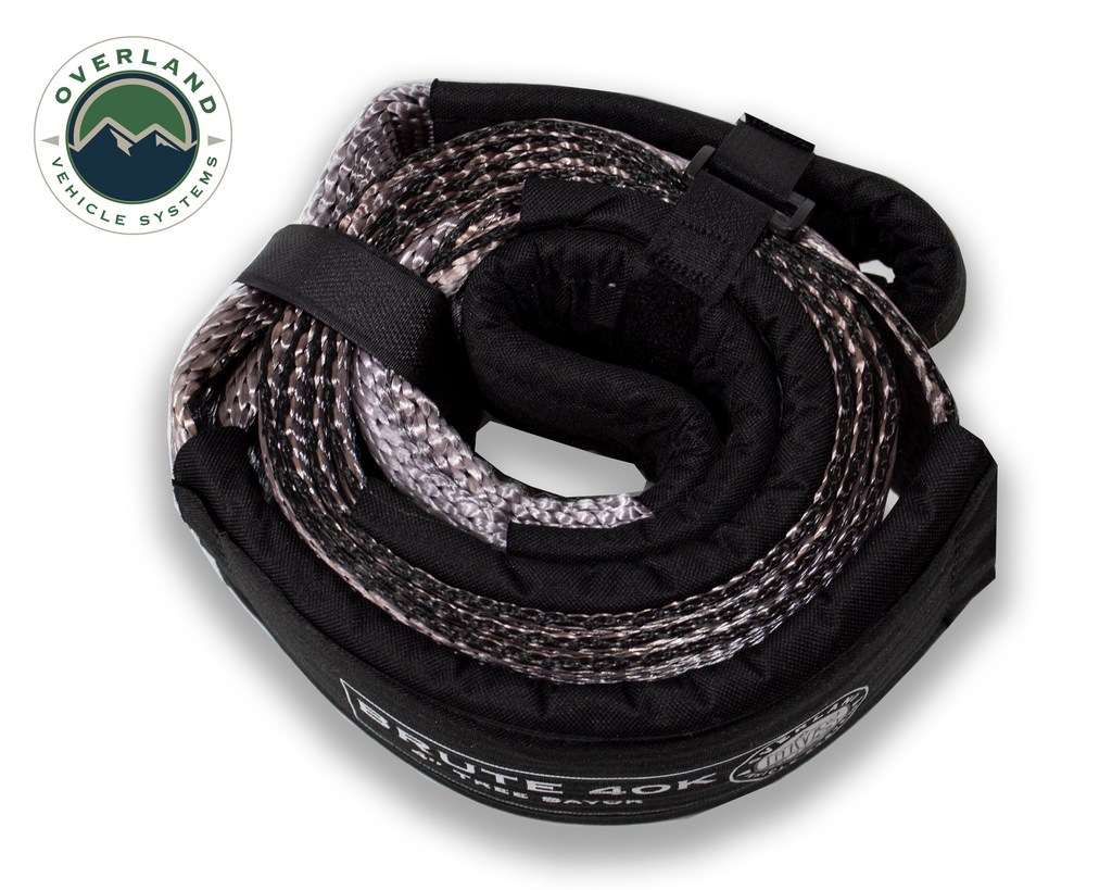 OVS Tow Strap 40,000 lb. 4" x 8' Gray With Black Ends & Storage Bag Universal