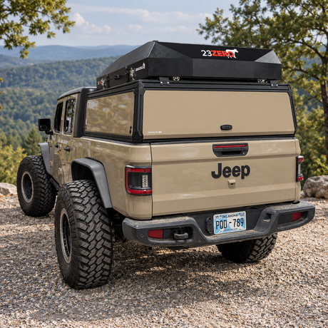 Tan Jeep Gladiator Xoskeleton truck topper cap in nature
