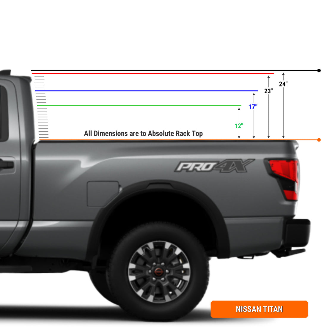 XTR1 Bed Rack for Retrax XR Cover - Nissan Titan