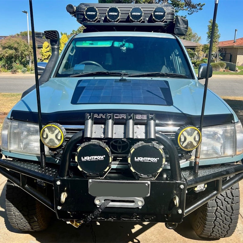 Toyota LandCruiser 100 Series  J100 Lensun 100W Hood Flexible Solar Panel-1