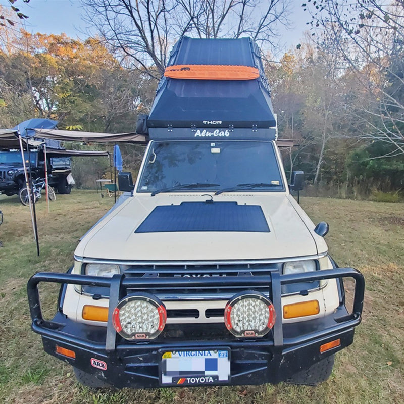 Toyota LandCruiser Prado 70series Lensun 95W Hood/Bonnet Flexible Solar Panel-1