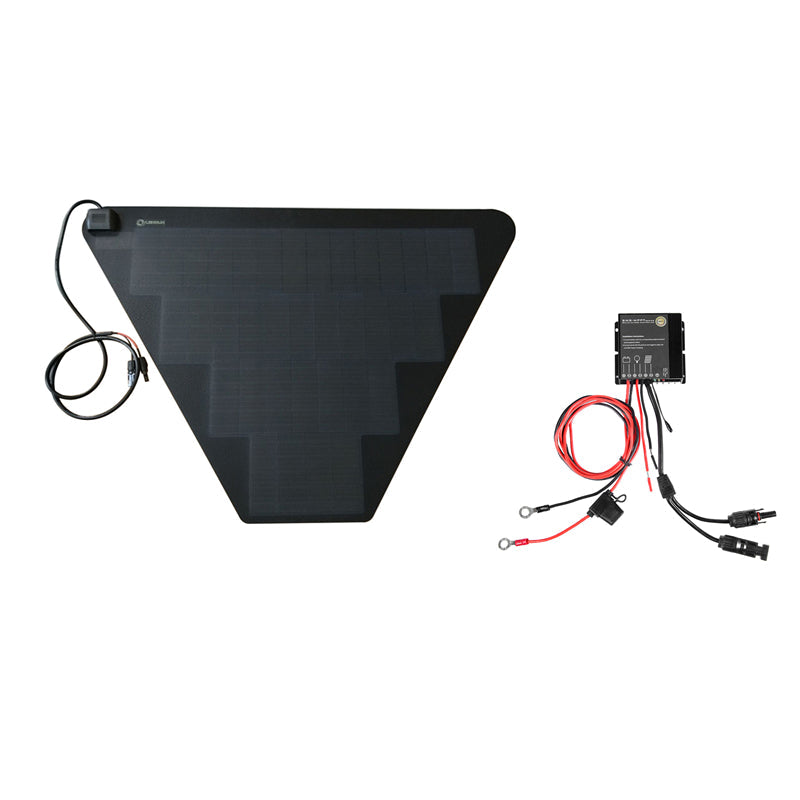 TurtleBack Expedition Trailers Storage Box LensunSolar 62W 12V Flexible Solar Panel