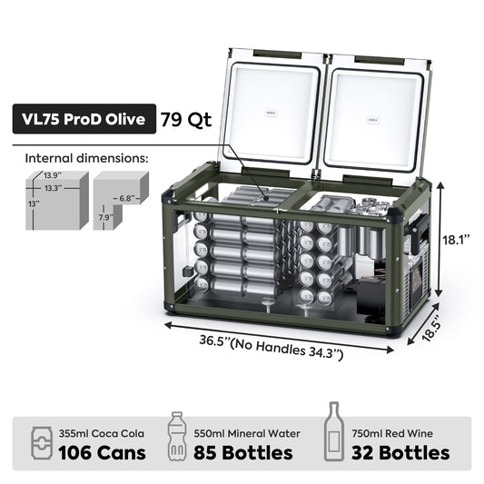 VL75ProD Olive Heavy Duty Freezer | ICECO | 75 LT