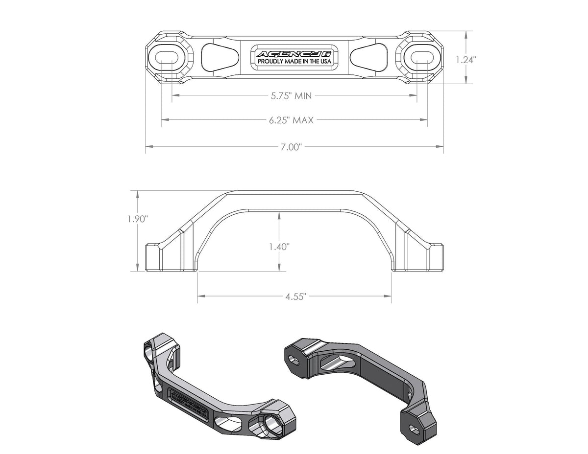 Agency 6 Billet Grab Handles 6" - Pair - Xtrusion Overland