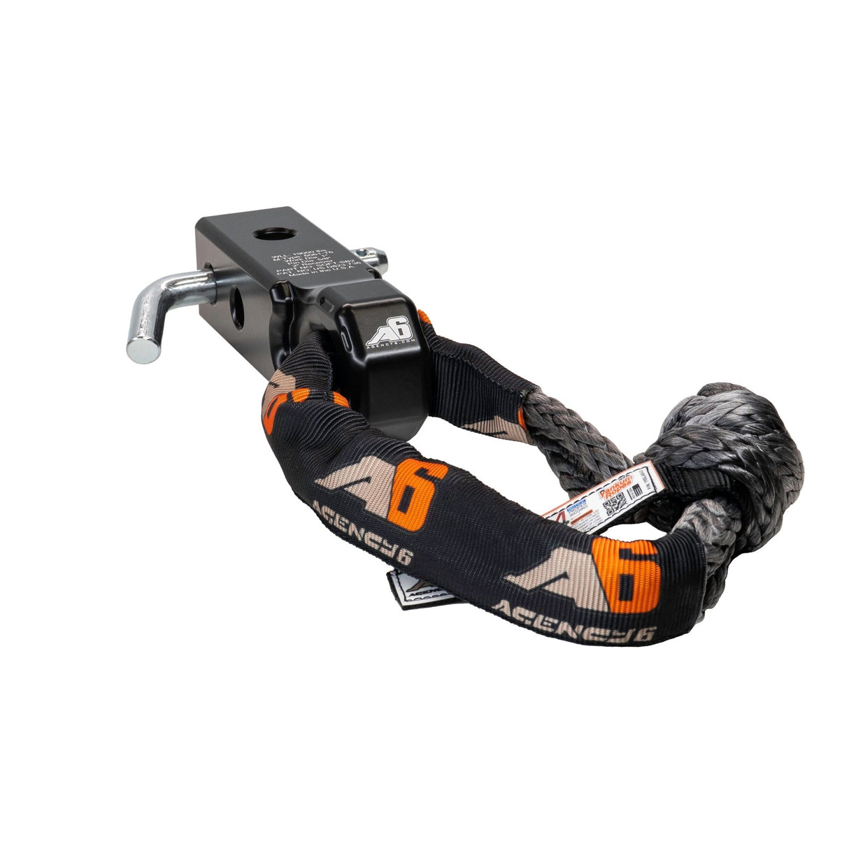 Agency 6 Soft Shackle Recovery Block with Soft Shackle & Hitch Pin – 2" Receiver - Xtrusion Overland