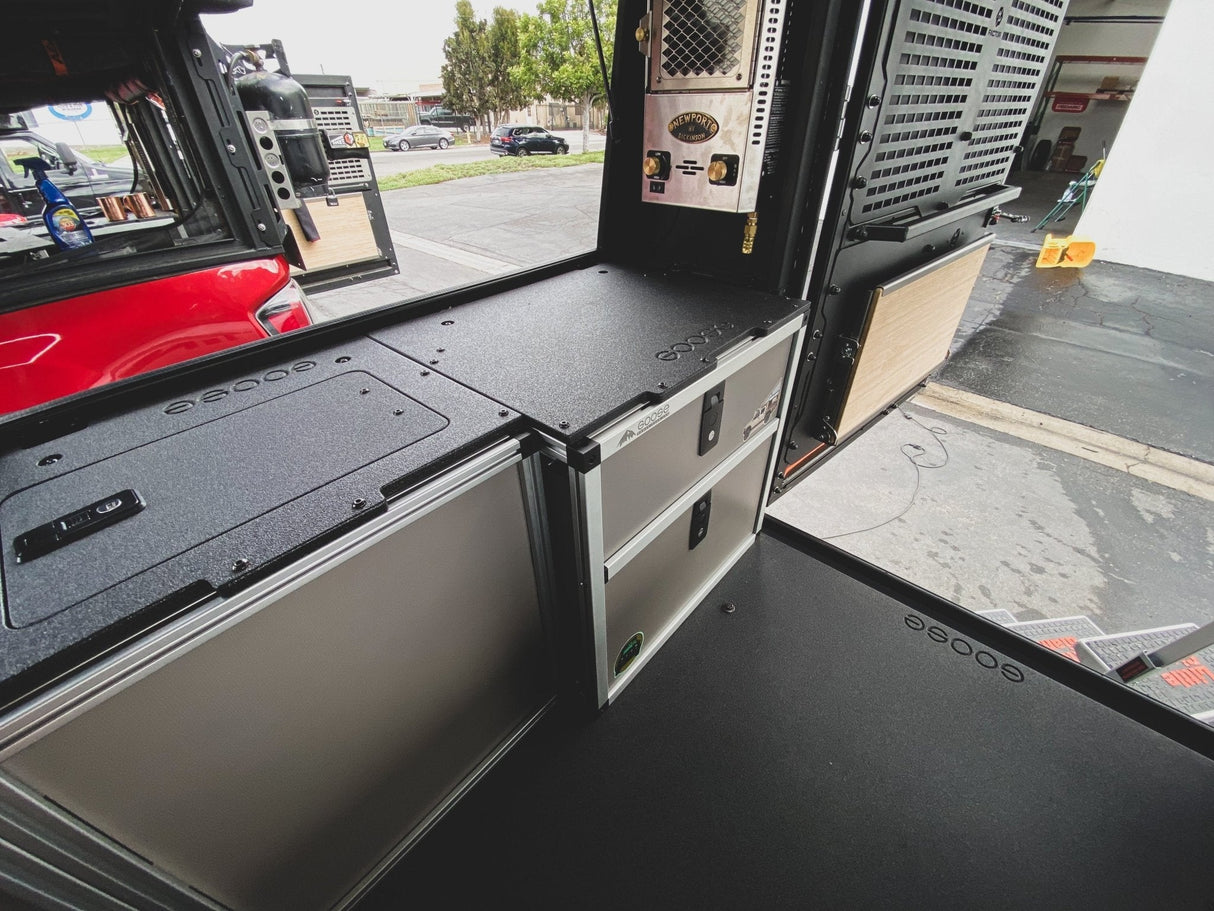Alu - Cab Alu - Cabin Canopy Camper - Toyota Tundra 2007 - 2021 2nd and 2.5 Gen. - Rear Double Drawer Module - Xtrusion Overland