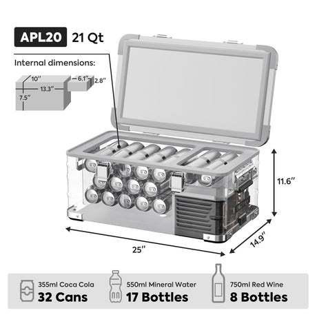 APL20 Light Duty Aluminum Freezer Single Zone | ICECO | 20 LT - Xtrusion Overland