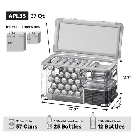 APL35 Dual Zone Aluminum Fridge refrigerator| ICECO | 35 LT - Xtrusion Overland