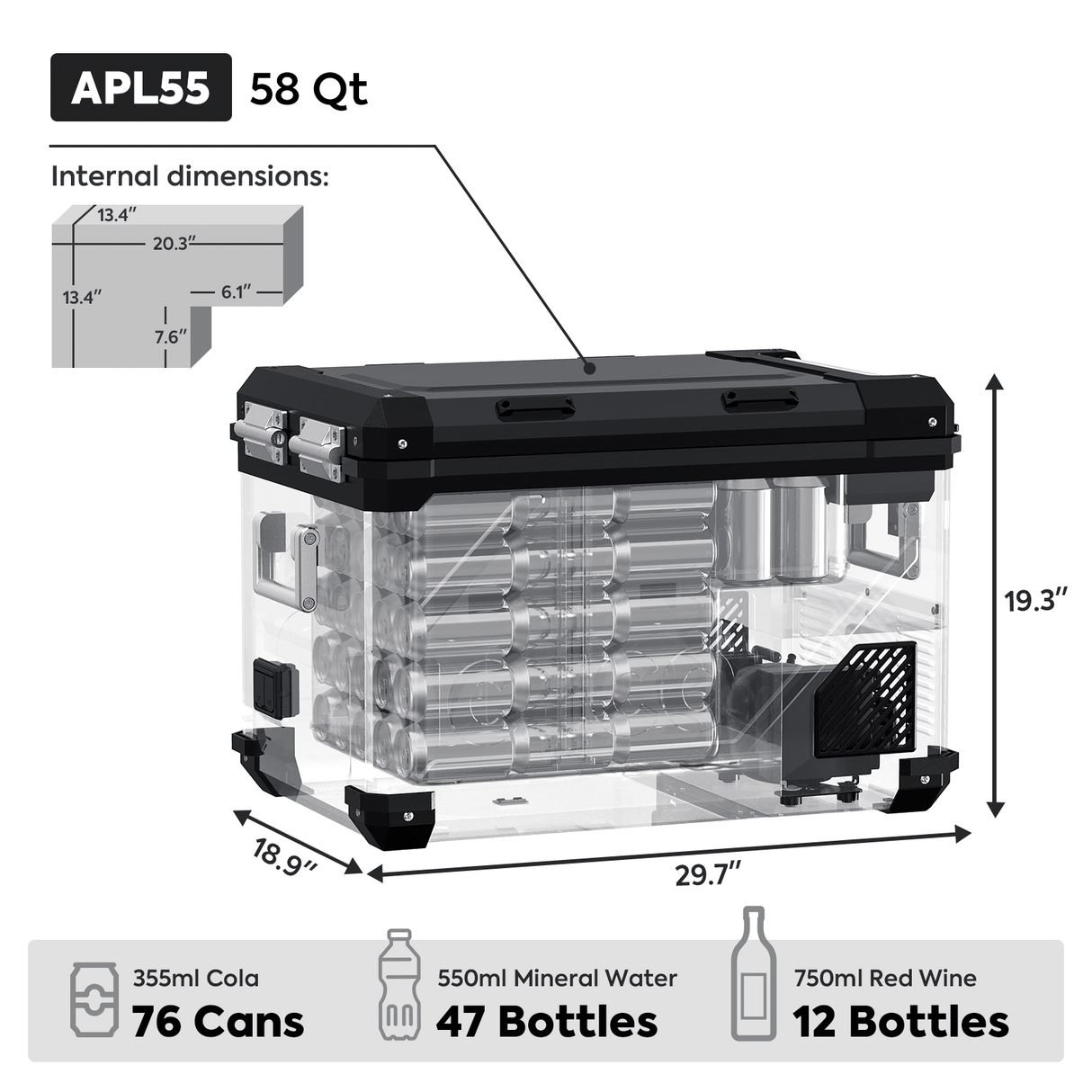 APL55 Dual Zone 12 Volt Freezer | ICECO | 55 LT - Xtrusion Overland