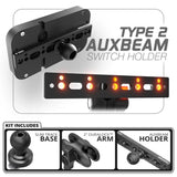 Auxbeam Holder | Slim Track Base | Choose Arm Length & Panel Type - Xtrusion Overland