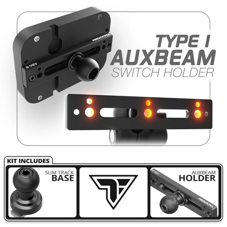 Auxbeam Holder | Slim Track Base | Choose Arm Length & Panel Type - Xtrusion Overland