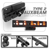 Auxbeam Holder | Slim Track Base | Choose Arm Length & Panel Type - Xtrusion Overland