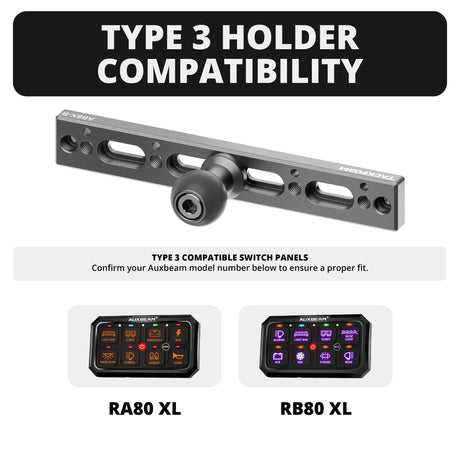 Auxbeam Holder | Slim Track Base | Choose Arm Length & Panel Type - Xtrusion Overland