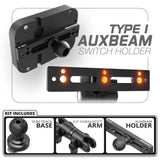Auxbeam Holder | Slim Track Base | Choose Arm Length & Panel Type - Xtrusion Overland