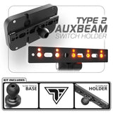 Auxbeam Holder | Slim Track Base | Choose Arm Length & Panel Type - Xtrusion Overland
