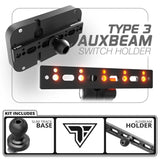 Auxbeam Holder | Slim Track Base | Choose Arm Length & Panel Type - Xtrusion Overland