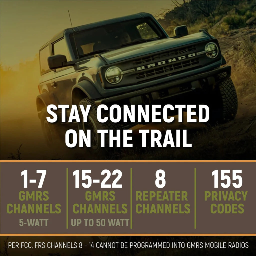 Rugged Radios Ford Bronco Two-Way GMRS Mobile Radio Kit