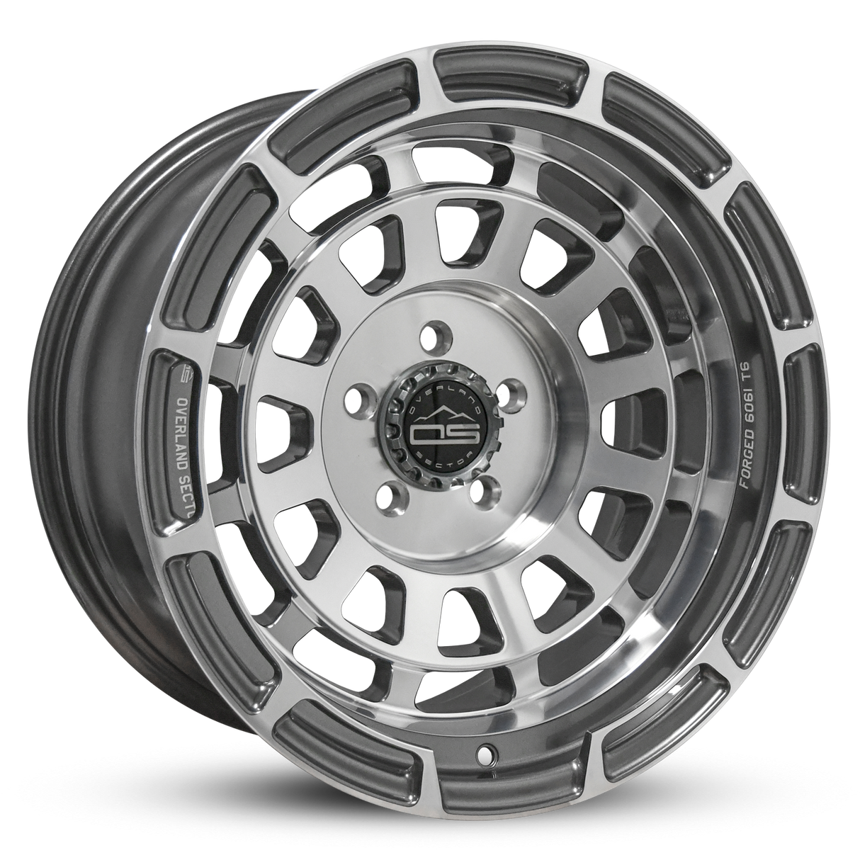 Overland Sector Badlander Forged 17x9 +0 5x114.3mm 73.1mm Gloss Gun Metal Machined Face