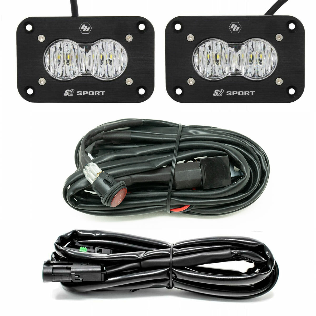 Baja Designs S2 Sport Black Flush Mount LED Light Pod Reverse Kit - Universal - Xtrusion Overland