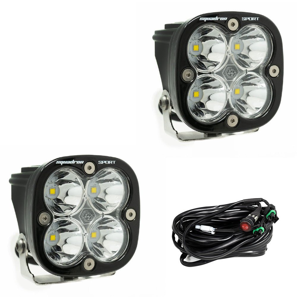 Baja Designs Squadron Sport Black LED Auxiliary Light Pod Pair - Universal - Xtrusion Overland