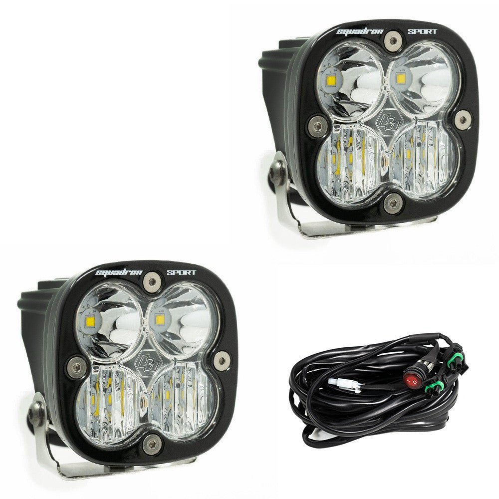 Baja Designs Squadron Sport Black LED Auxiliary Light Pod Pair - Universal - Xtrusion Overland