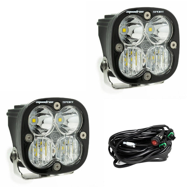 Baja Designs Squadron Sport Black LED Auxiliary Light Pod Pair - Universal - Xtrusion Overland