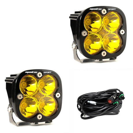 Baja Designs Squadron Sport Black LED Auxiliary Light Pod Pair - Universal - Xtrusion Overland