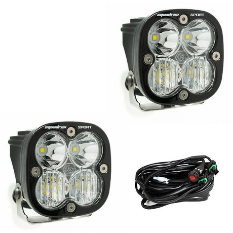 Baja Designs Squadron Sport Black LED Auxiliary Light Pod Pair - Universal - Xtrusion Overland