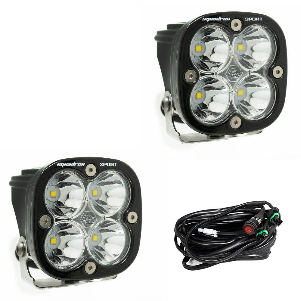 Baja Designs Squadron Sport Black LED Auxiliary Light Pod Pair - Universal - Xtrusion Overland