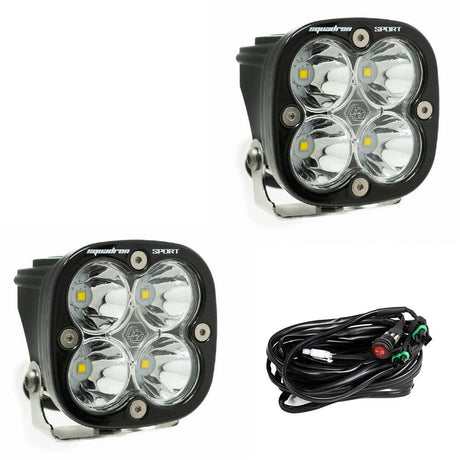 Baja Designs Squadron Sport Black LED Auxiliary Light Pod Pair - Universal - Xtrusion Overland