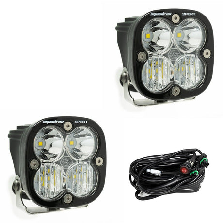 Baja Designs Squadron Sport Black LED Auxiliary Light Pod Pair - Universal - Xtrusion Overland