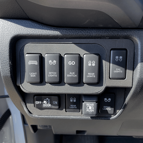 Base Panel for 1 Tall and 3 Short Switch Locations (Tacoma Double Cab) - Xtrusion Overland