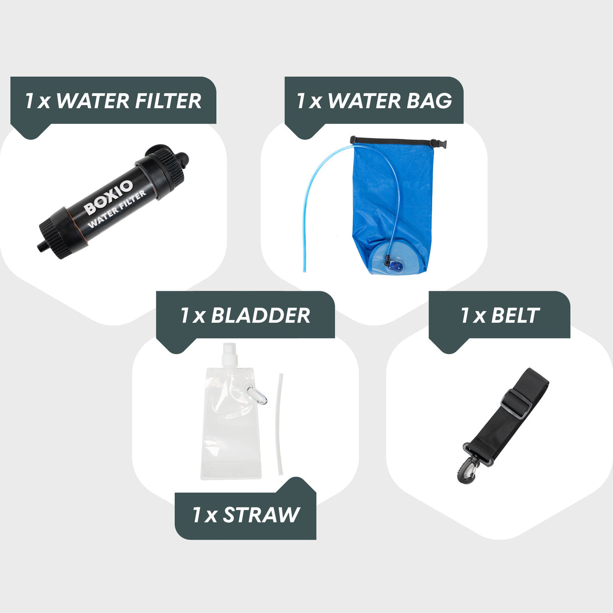 BOXIO WATER FILTER SYSTEM I Water Filter with 1.32 gal Water Bag - Xtrusion Overland
