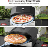 CAMPLUX 17 Inches Pizza Oven for Grill with Storage Bag and 14.8"×13" Cordierite Stone, Grill Top Pizza Oven Built-in Thermometer, Compatible with Propane & Charcoal Grill for Crispy Homemade Pizza - Xtrusion Overland