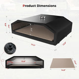 CAMPLUX 17 Inches Pizza Oven for Grill with Storage Bag and 14.8"×13" Cordierite Stone, Grill Top Pizza Oven Built-in Thermometer, Compatible with Propane & Charcoal Grill for Crispy Homemade Pizza - Xtrusion Overland