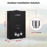 Camplux BW158BC 6L Instant Gas Water Heater with Rain Cap for Outdoor Shower Camping RV Trip Horse Washing [Energy Class A+] - Xtrusion Overland