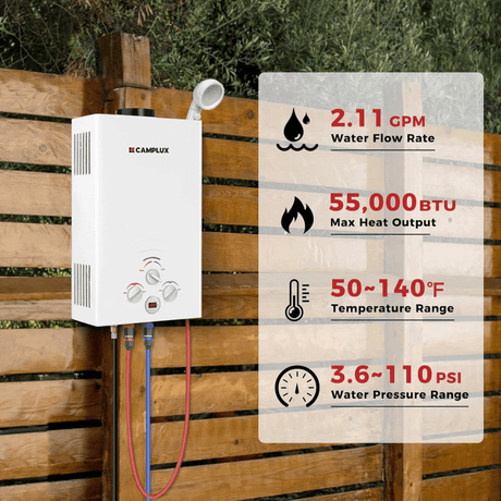 Camplux BW211 Camping Water Heater Propane - Xtrusion Overland
