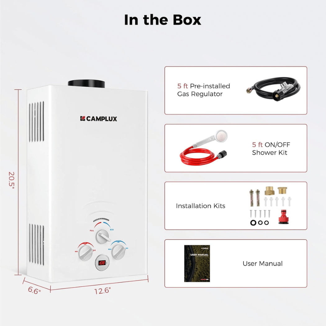 Camplux BW211 Camping Water Heater Propane - Xtrusion Overland
