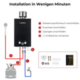 Camplux BW264BC 10 Liter Gasdurchlauferhitzer im Freien 50mbar, Tankless Gasdusche mit Edelstahl-Regenkappe, Propangas/Butangas, für Campingdusche/Wohnmobilausflug/Waschpferd - Xtrusion Overland