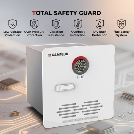 Camplux Classic 65,000 BTU RV Tankless Water Heater 2.64 GPM-White - Xtrusion Overland