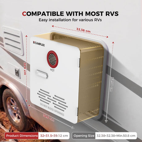 Camplux Classic 65,000 BTU RV Tankless Water Heater 2.64 GPM-White - Xtrusion Overland
