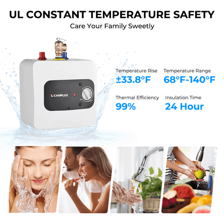 Camplux Electric Mini Tank Water Heater 120V - 1.3 Gallon - Xtrusion Overland