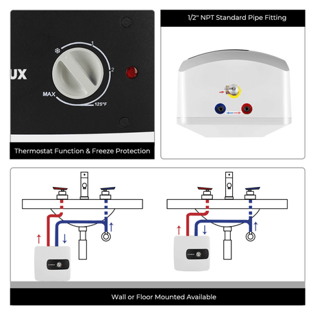Camplux Electric Mini Tank Water Heater 120V - 6.5 Gallon - Xtrusion Overland