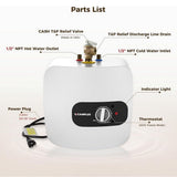 Camplux Electric Mini Tank Water Heater 120V - 8 Gallon - Xtrusion Overland