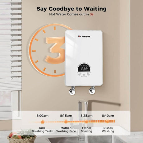 Camplux Electric Point of Use Tankless Hot Water Heater, 4.5kW at 110~120V - Xtrusion Overland
