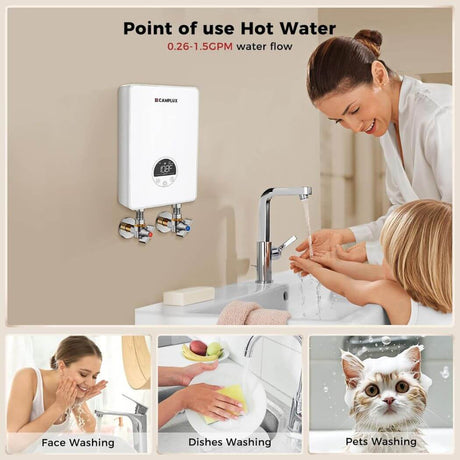 Camplux Electric Point of Use Tankless Hot Water Heater, 4.5kW at 110~120V - Xtrusion Overland