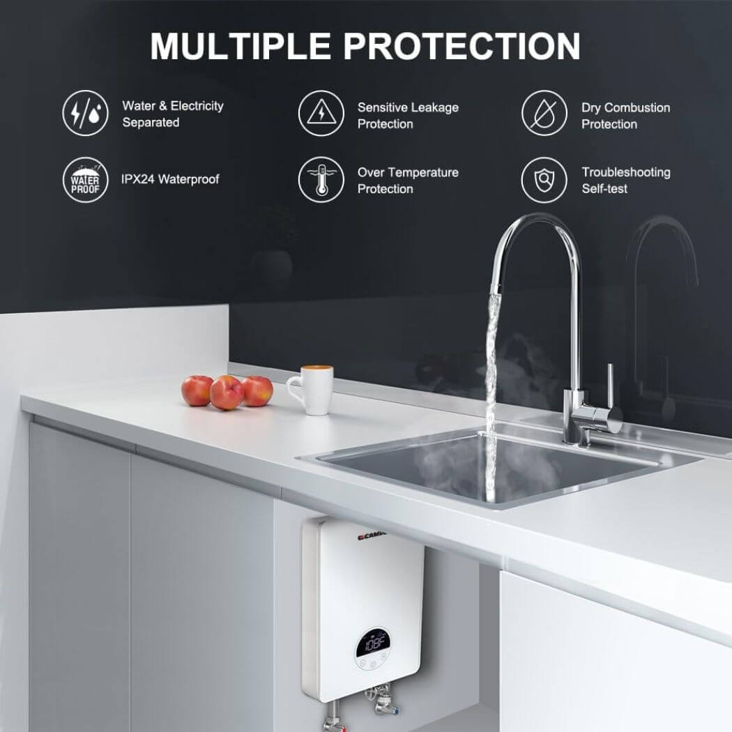 Camplux Electric Point of Use Tankless Water Heater, 6kW at 220~240V - Xtrusion Overland