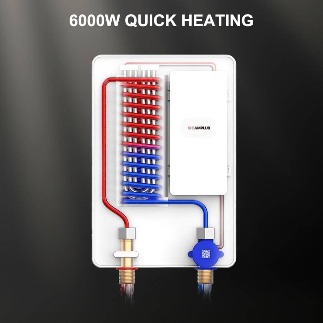 Camplux Electric Point of Use Tankless Water Heater, 6kW at 220~240V - Xtrusion Overland